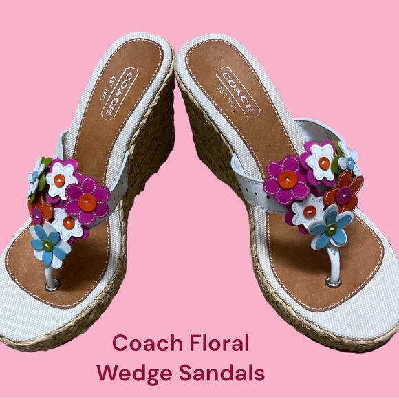 EUC 🤍 Coach Jesica Espadrille Wedge Sandal 🤍 Size 8.5 MSRP $149 - Picture 2 of 9